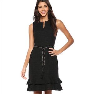 Karl Lagerfeld NWT -Black tweed dress with gold belt